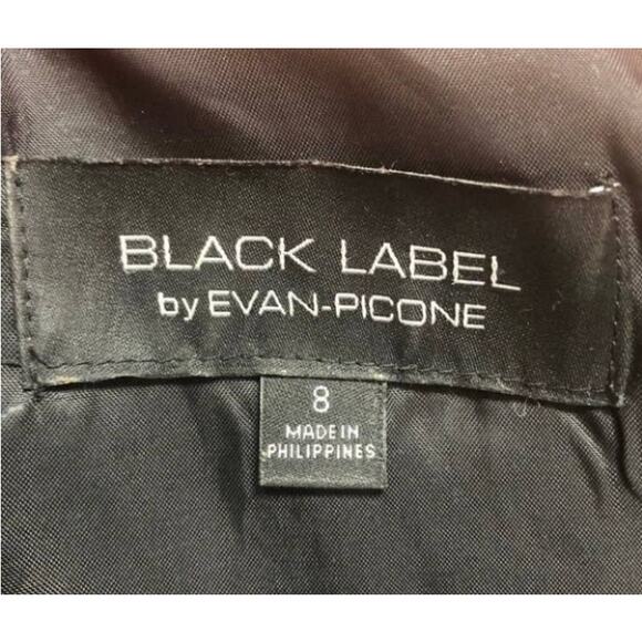 Black Label by Evan Picone Striped Black Red Dress Size 8 - Picture 4 of 4